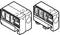 Line drawing of two technical components, placed side by side, with detailed cross-sectional view to illustrate their internal structure.
