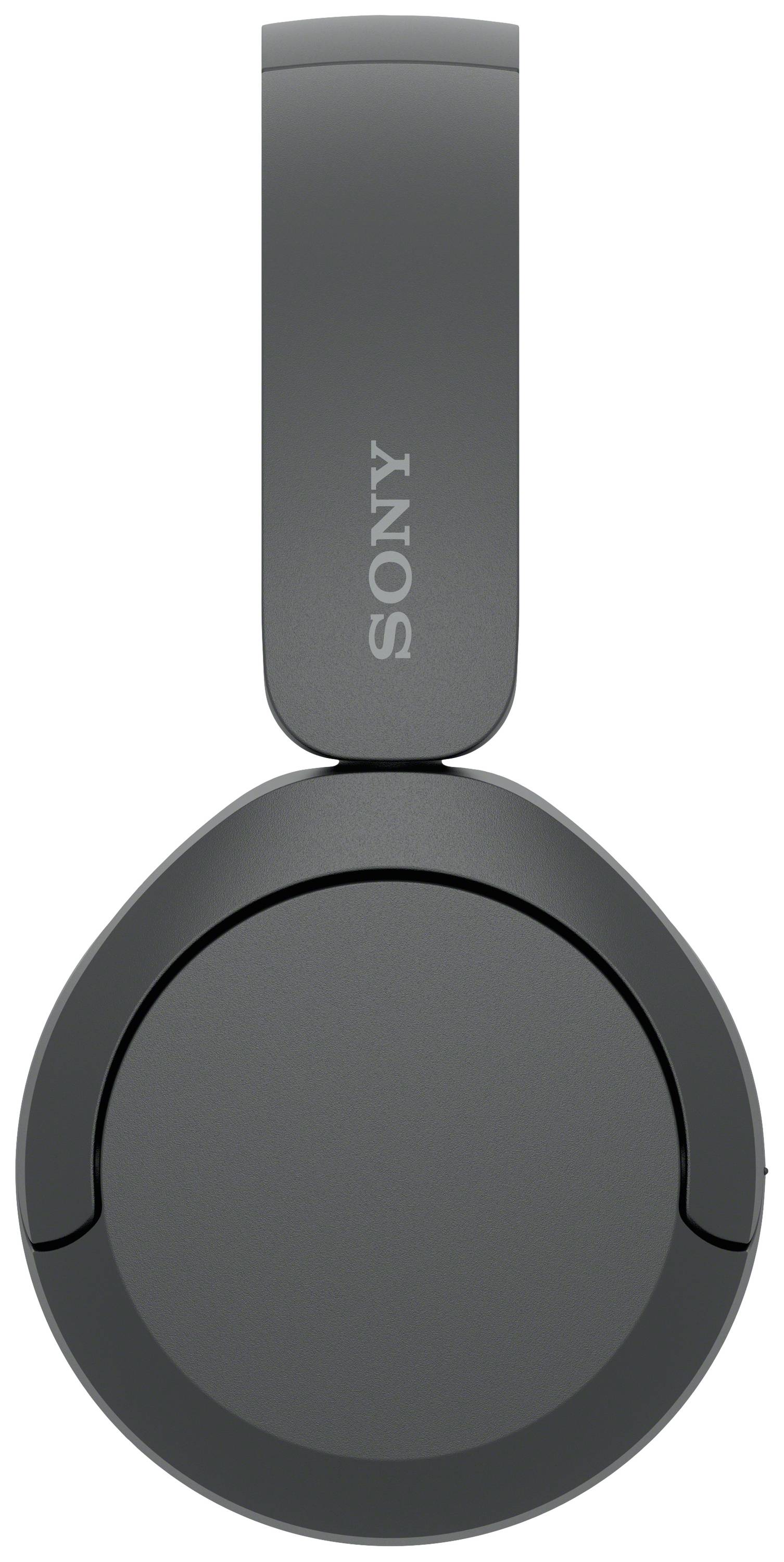 Black over-ear Sony headphones, with a simple design. The ear cup and headband with the Sony logo are visible.