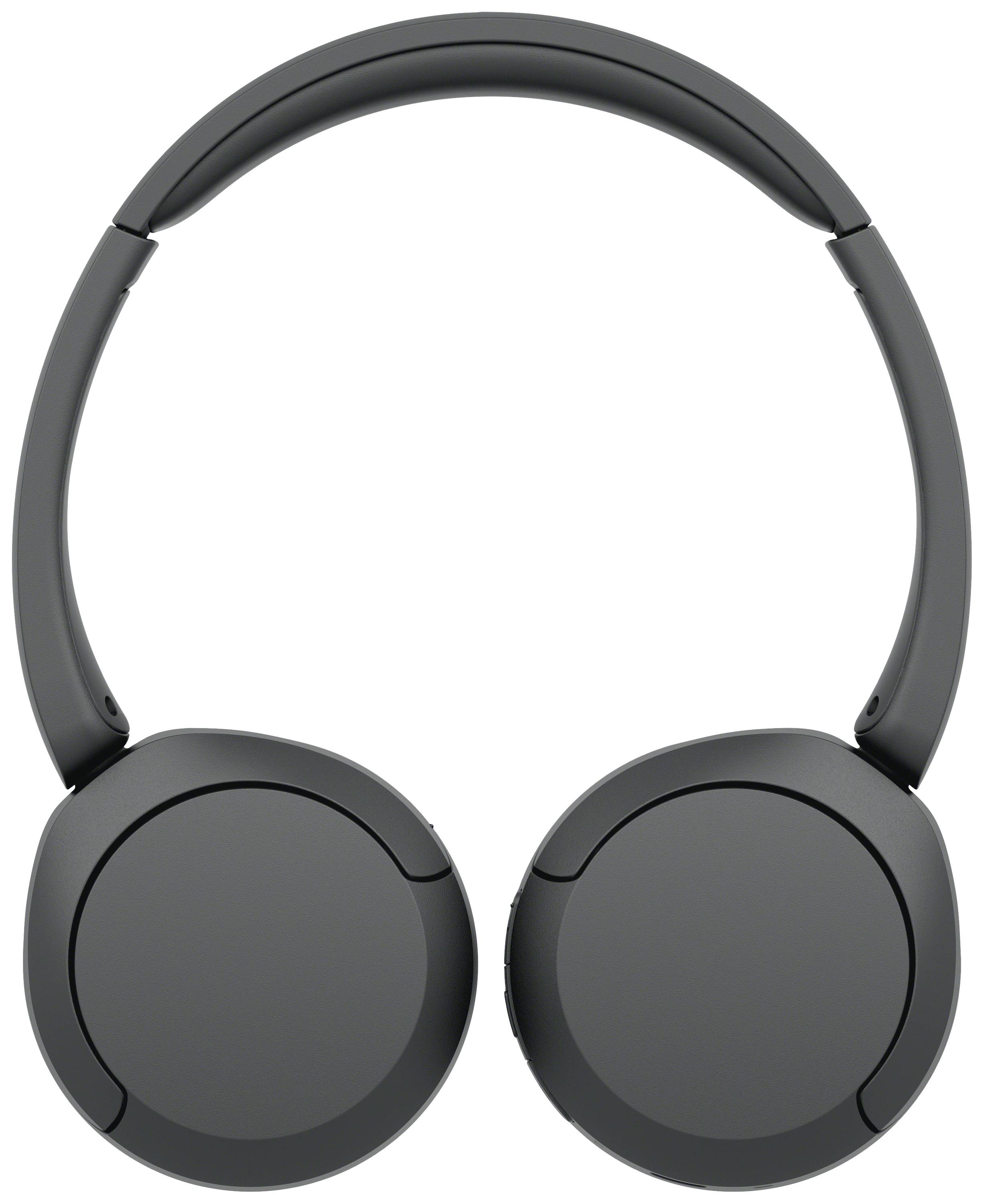 Black, wireless headphones with an adjustable headband and closed, padded ear cups.