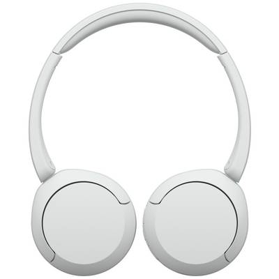 White, wireless over-ear headphones, pictured from the front, with padded ear cups and an adjustable headband.