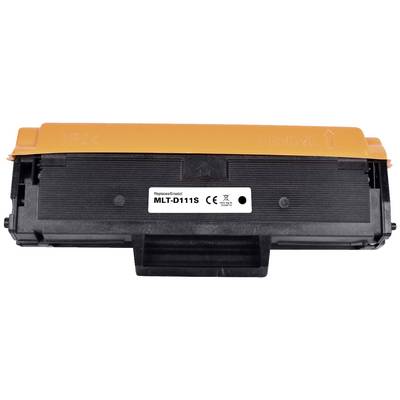 Black and white toner cartridge with an orange cover, Model MLT-D111S, compatible with specific printer models.