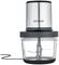 A silver metal-topped electric food processor with a transparent container. Brand: Severin. Neutral background.