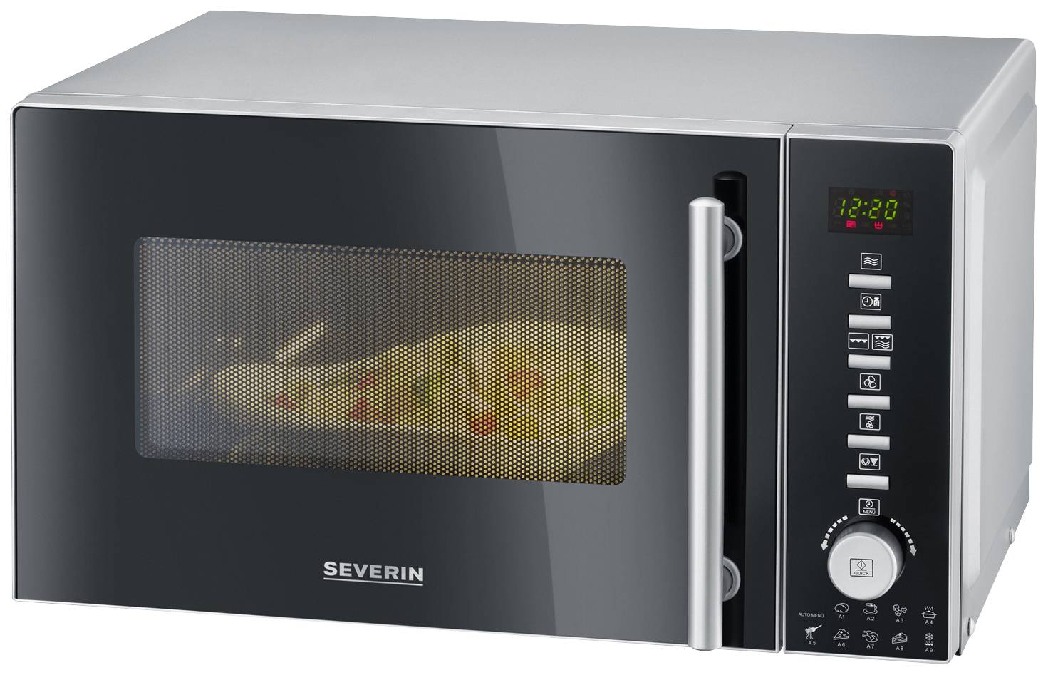 Severin MW 7773 Microwave Black/silver 800 W Heat convection, Grill function