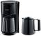 Coffee machine in black with two carafes; one is in the machine, the other beside it. Suitable for filter coffee.