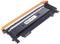 A black printer toner cartridge with a yellow dot and the code 'W2212A'. An orange handle at the top.