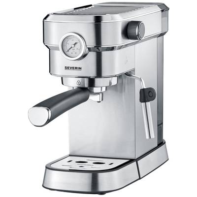 Severin KA 5995 Espresso machine with sump filter holder Stainless steel (brushed), Black 1350 W incl. frother nozzle