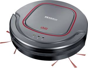 Severin RB 7025 Robotic vac Platinum grey, Garnet red, Black Incl. battery