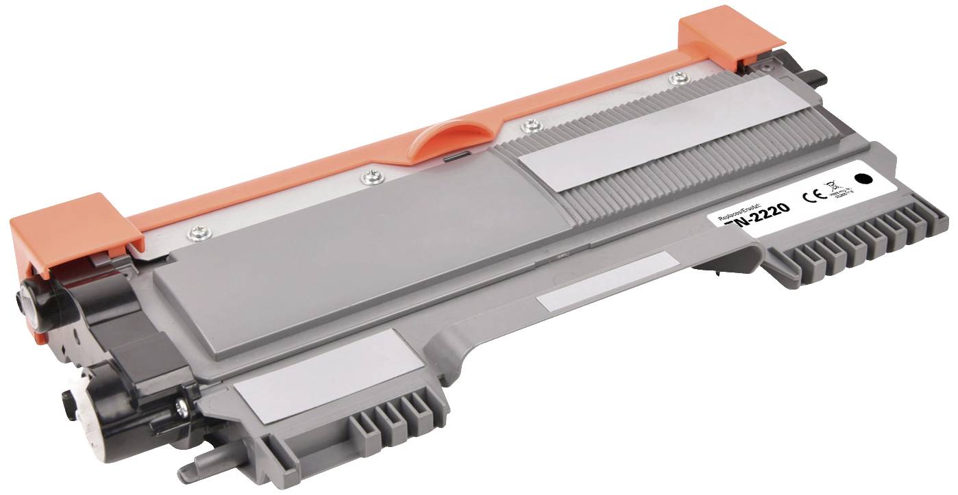 A grey toner cartridge with an orange handle, model number 'TN-2220'. Suitable for laser printers.