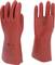 Two red insulating electrician's gloves, classified as Class 0, 12 inches in size, for protection against electrical shocks.