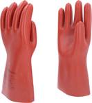Electrician's protective glove with mechanical protection, size 12, class 1, red