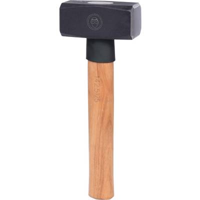 A black hammer with a wooden handle, suitable for DIY tasks. Measurements are noted on the handle, head made of metal.