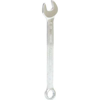 A silver spanner with open and ring-ended sides. Suitable for 14 mm bolts and nuts.