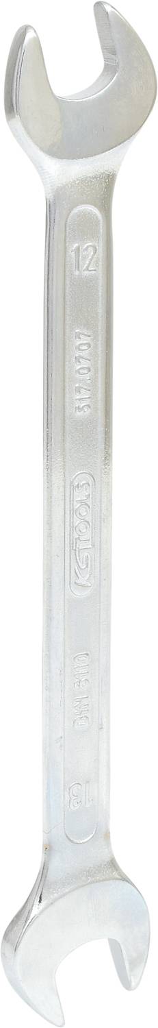 A metal adjustable spanner with two open ends, marked with '12 mm' and '13 mm'.