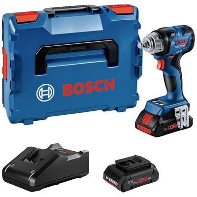 Bosch cordless drill with case, charger and battery. The set shows the cordless drill in a ready-to-use position.