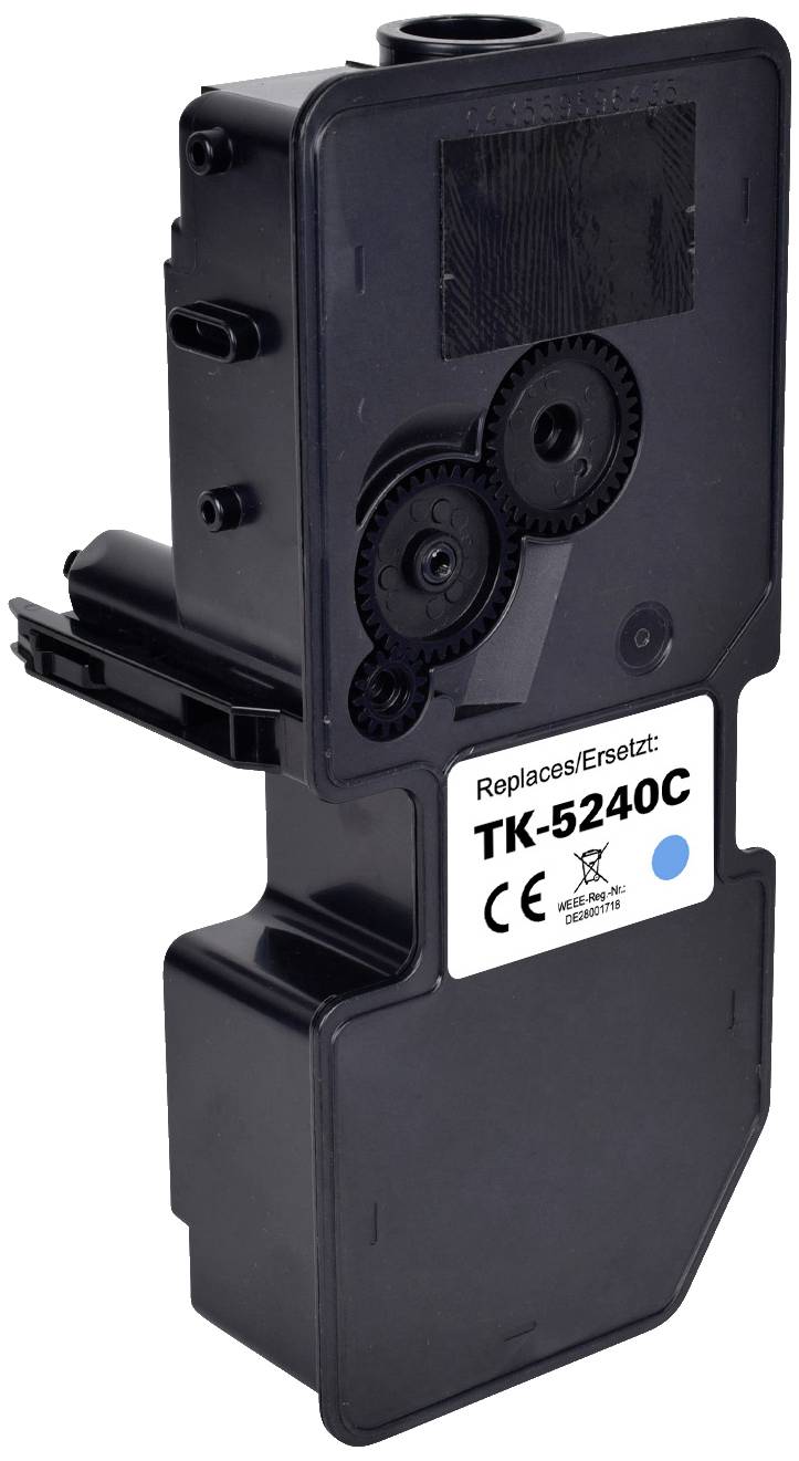 Black toner cartridge with label 'Replaces/Replaces TK-5240C'.