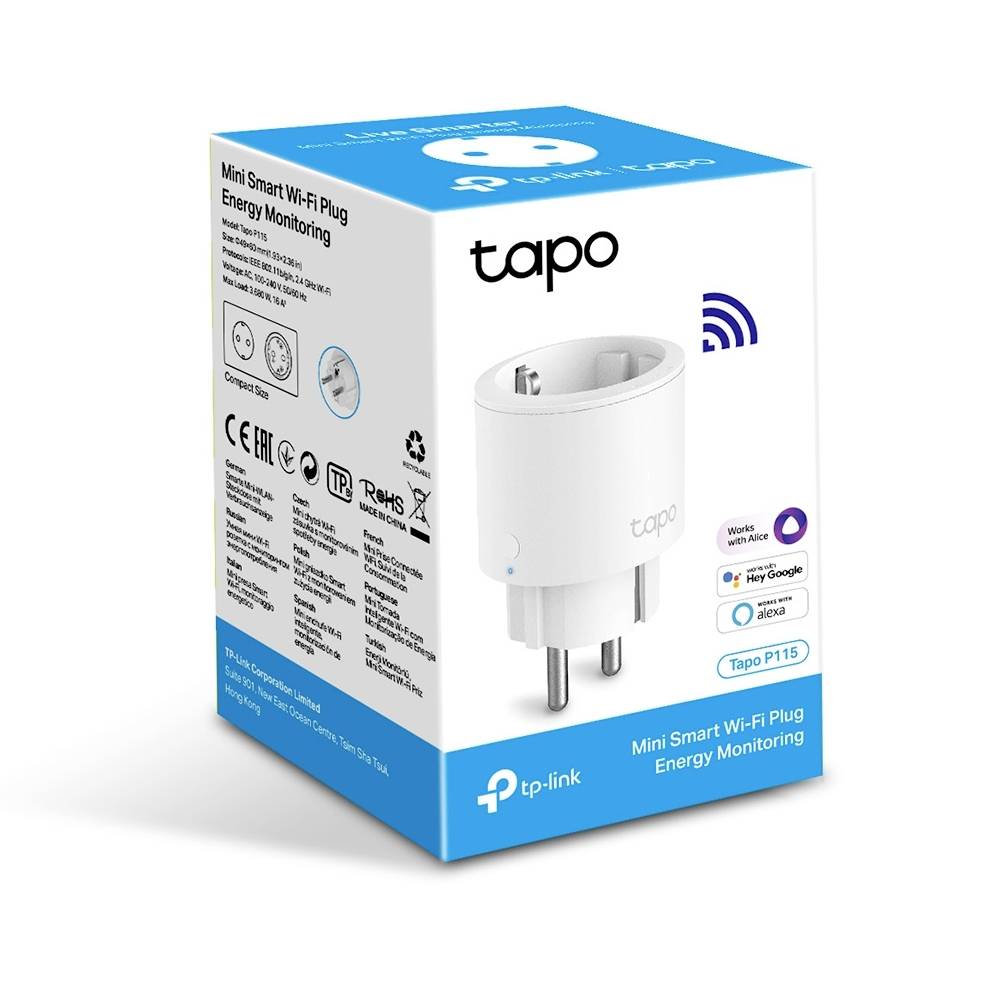 TP-LINK Tapo P115(1-pack) Tapo P115(1-pack) Wi-Fi Smart Wi-Fi socket Test function 1-piece Indoors 3680 W-2