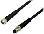M8 sensor/actuator PUR connection cable, straight coupling, 4.5-pole, open end, 0.25 mm², black, 5 m