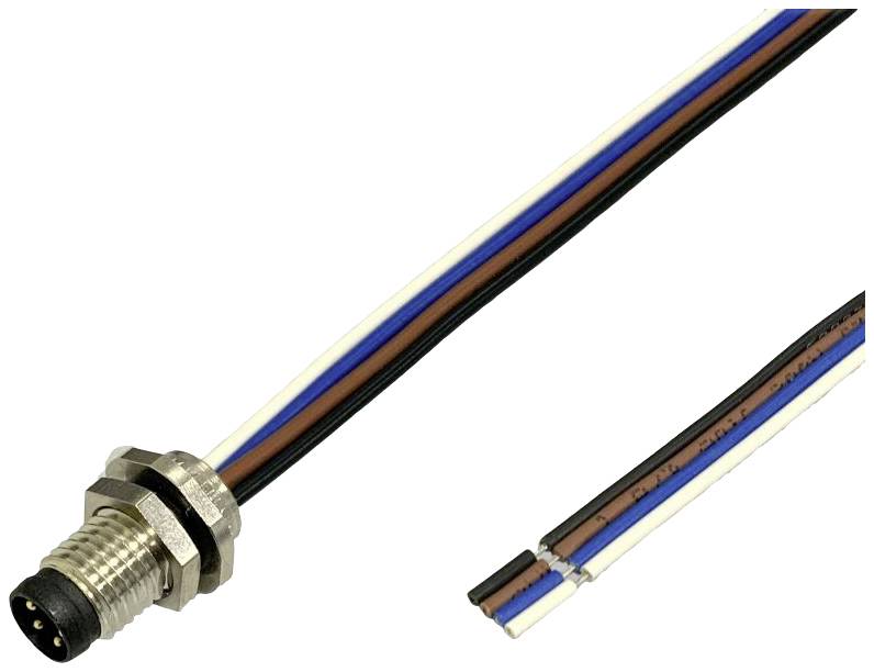 BKL Electronic 2701003 Sensor/actuator recess-mount plug M8 0.2 m No. of pins (RJ): 3 1 pc(s)