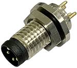 M8 Sensor/actuator rear panel connector, 3-pin, M8, print