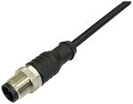 M12 sensor/actuator connecting cable PUR, straight plug, 3-pole, open end, 0.34 mm², black, 2 m