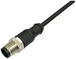 M12 sensor/actuator connecting cable PUR, straight plug, 4.5-pole, open end, 0.34 mm², black, 2 m