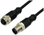 M12 sensor/actuator extension cable PUR, plug straight on coupling, 4-pin, 0.34mm², black, 5 m