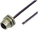 M12 sensor/actuator built-in socket, 4-pin, with stranded wire 0.5 m , 0.25 mm², 7mm partial vent, M16