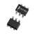 A SOT-363 package, a small, six-pin SMD package for electronic components, which is mounted on printed circuit boards.
