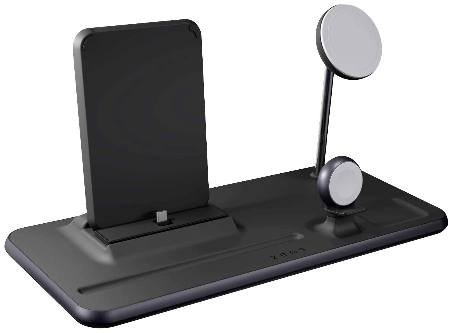 ZENS Wireless charger Aluminium Series 4 in 1 Magnetic Wireless MagSafe Charger ZEDC21B/00 Outputs Inductive charging standard, USB-C® Black