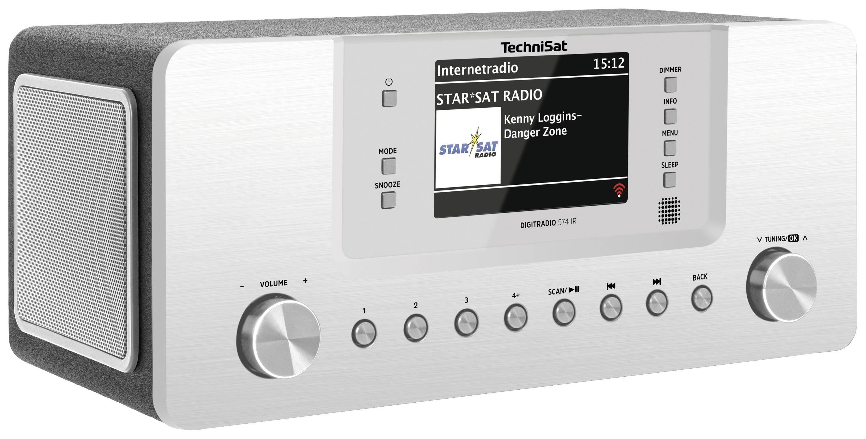 TechniSat Digitradio 574 IR Internet desk radio DAB+, FM AUX, Bluetooth, USB Silver | Conrad.com