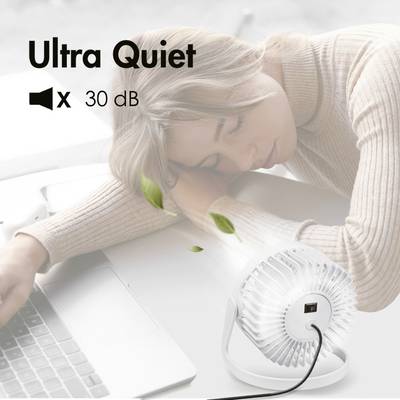 LogiLink UA0402 USB fan 2 W (Ø x H) 12.7 cm x 115 mm White Swivelling-9