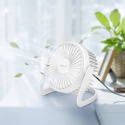 LogiLink UA0402 USB fan 2 W (Ø x H) 12.7 cm x 115 mm White Swivelling-6