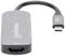 'Grey-black adapter with HDMI port and USB-C plug. Brand 'Manhattan'.'