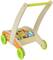 Colourful wooden toy vehicle with blocks inside, designed for toddlers to push and play with.