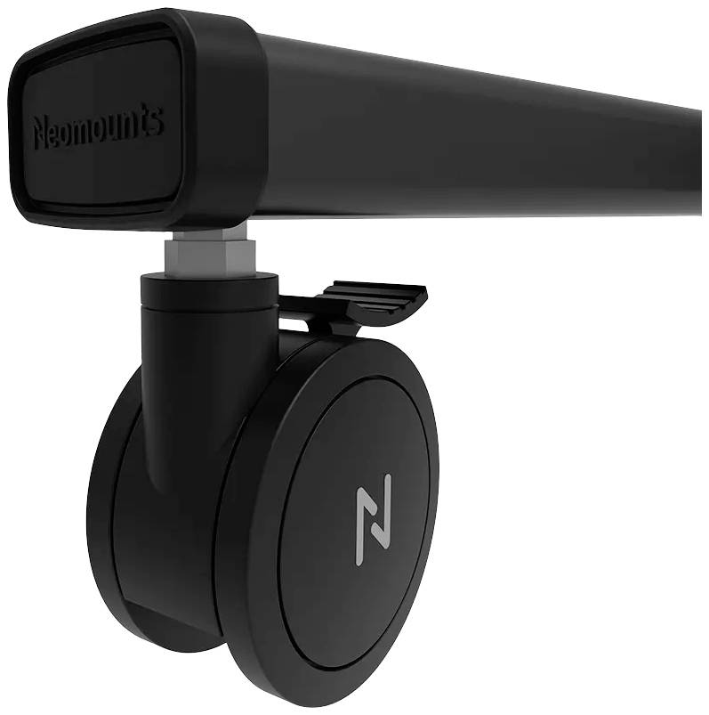 Close-up of a black reel with a brake, mounted on a bracket.