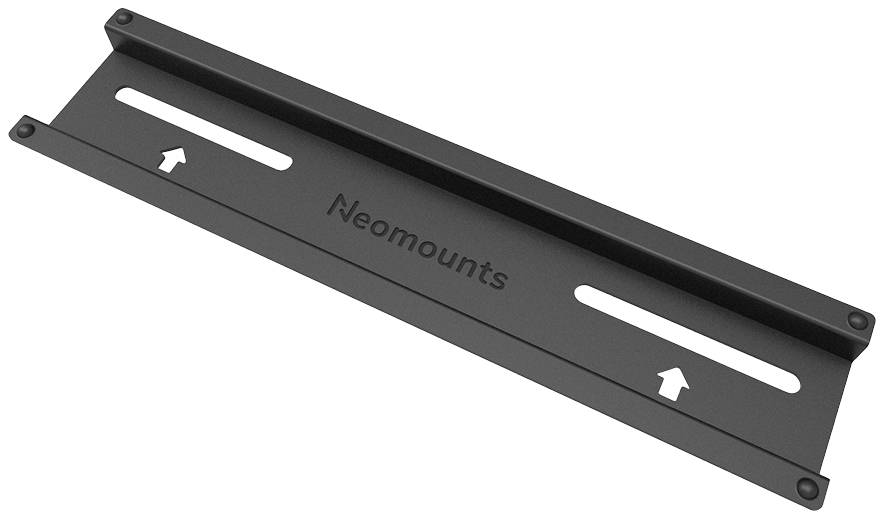 Black Neomounts wall mount with arrows indicating direction.