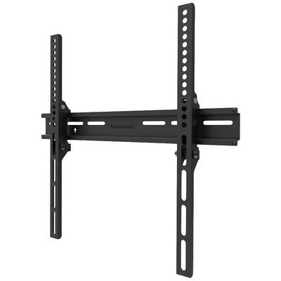 Black TV wall mount, made of metal, with vertical and horizontal rails, suitable for flat screens.
