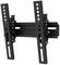 Black TV wall mount with tilting and adjustable arms, suitable for various screen sizes, against a white background.