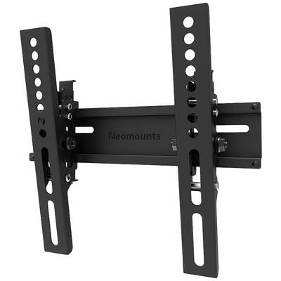 TV wall mount, tilting, black, suitable for various TV sizes, with multiple mounting points for adjustment.