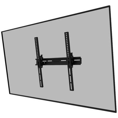 A black TV wall mount installed on a grey wall, suitable for large flat-screen televisions.