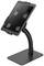 Tablet Stand Holder. Black, sturdy, adjustable, for desk mounting. Suitable for presentations or hands-free working.