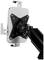 Metal monitor mount, black, for VESA-compatible monitors. Adjustable arm with swivel and tilt function for flexible positioning.