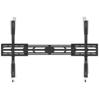 Wall mount for flat screen, black, with adjustable arms and mounting rails. Suitable for different screen sizes.
