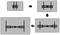 Sequence of steps for mounting a bracket to a wall. Four diagrams show different views of the fixing.