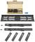 Wall mounting kit for televisions: includes mounting rails, fixing plates, screws and tools.