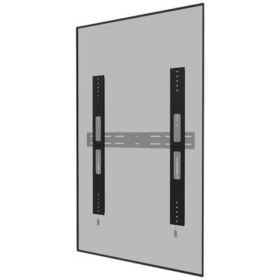 Wall mount for flat screen with two vertical rails and a horizontal connecting element, mounted on a wall.