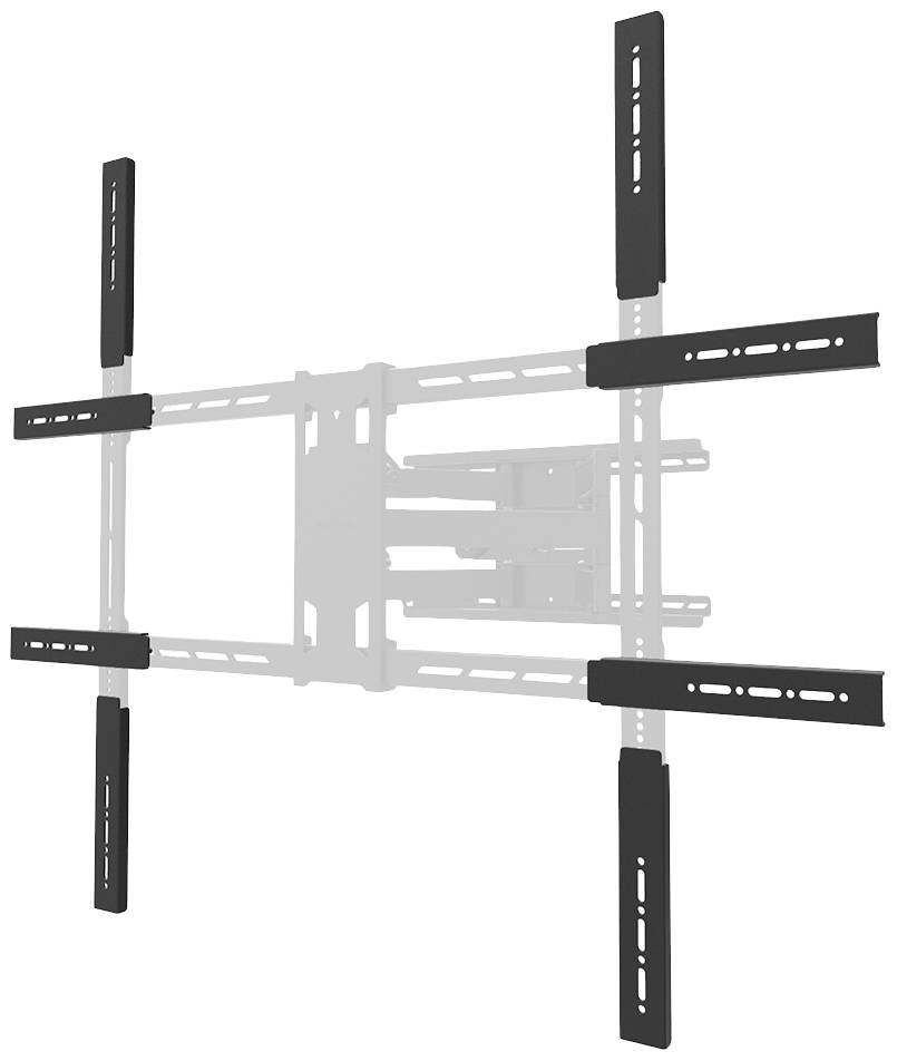 TV Wall Mount with Adjustable Arms, Suitable for Wall Mounting. Black Metal Components and Robust Construction for Various TV Sizes.