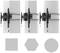 'TV Wall Mount' shows the same mounting bracket installed on concrete pillars in rectangular, hexagonal, and circular forms.