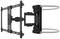 The image depicts a black TV wall mount with adjustable arms for wall attachment. Suitable for large screens.