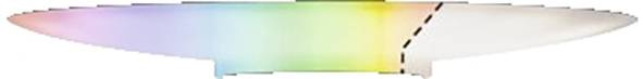 A prism splits light into a spectrum of colours, from red through green to blue, with a line separating the light flow.